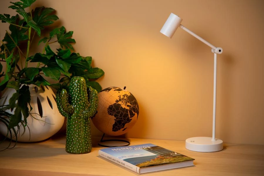 Lucide TIPIK - Rechargeable Table lamp - Battery pack- LED 3 StepDim - 1x3W 2700K - White - atmosphere 1